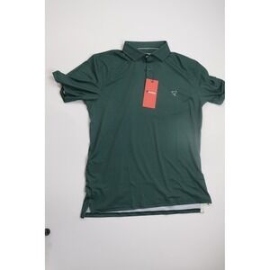 Birddogs Performance Polo Dark Green Bowtie Large Mens Golf Shirt NWT $99